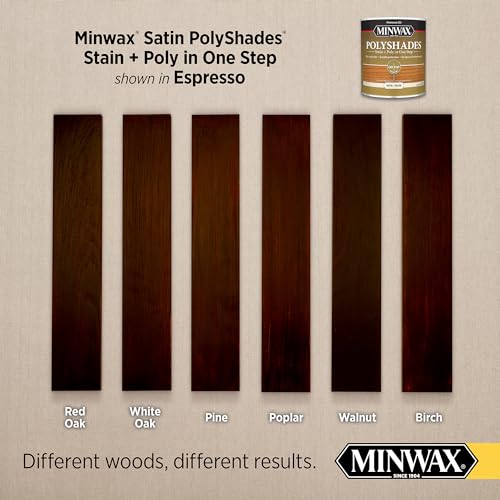 Minwax PolyShades Wood Stain + Polyurethane Finish – ½ Pint, Espresso, Satin Minwax