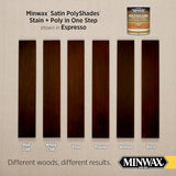 Minwax PolyShades Wood Stain + Polyurethane Finish – ½ Pint, Espresso, Satin Minwax