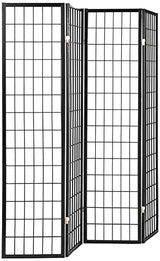 ORE International 4-Panel Shoji Screen Room Divider, Black Legacy Decor