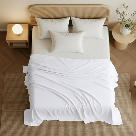 Utopia Bedding Flat Sheet - 1 Pack (Twin, White) - Soft Brushed Microfiber Fabric - Shrinkage & Fade Resistant Top Sheet - Easy Care Bed Sheet Utopia Bedding