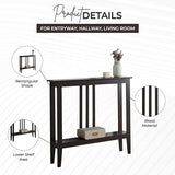 Kings Brand Furniture Narrow Console Table with Storage – Rectangular Entryway & Behind Sofa Table, Wood Accent Hallway Table for Foyer or Living Room, Espresso Kings Brand Furniture