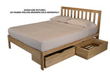 KD Frames Charleston Platform Bed - Queen Bed Frame - Unfinished Wood Bed Frame - Natural, Minimalist Bed with Slatted Headboard - Easy Assembly, No Box Spring Needed - Solid Wood Queen Platform Bed KD Frames