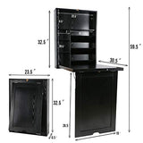 YUSING Wall Mounted Table, Fold Out Convertible Desk Multi-Function Computer Desk Writing Desk Home Office Wood Wall Floating Desk with Large Storage Area YU YUSING