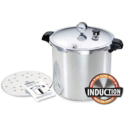 Presto 01784 23-Quart Induction Compatible Pressure Canner, Silver, Aluminum