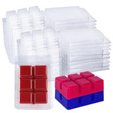 150 Packs Wax Melt Clamshells Molds, Clear Empty Plastic Cube Tray for Wickless Tarts Candles (Clear).