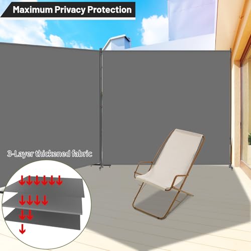 Room Divider, 72x72Inch Large Single Panel Privacy Screen for Room Separation,Free Standing Partition Wall with Thickened Fabric,Portable for Office,Bedroom,Patio,Gray FCCRETA