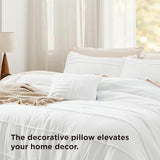 Bedsure Full Comforter Set - 4 Pieces Pinch Pleat Bed Set, White Boho Bedding for All Season, 1 Soft Comforter, 2 Pillowcases, 1 Decorative Pillow Bedsure