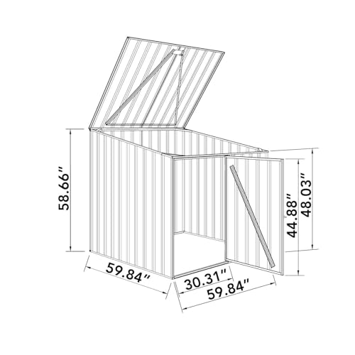 ABSCO Pool Pump Cover - Versatile Horizontal Storage Shed | 5 x 5 ft | Easy Assembly | Surfmist| Ideal for Pool, Trash Cans, Garden & Pool Equipment | SNAPTiTE Assembly System | Safety Features ABSCO