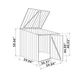 ABSCO Pool Pump Cover - Versatile Horizontal Storage Shed | 5 x 5 ft | Easy Assembly | Surfmist| Ideal for Pool, Trash Cans, Garden & Pool Equipment | SNAPTiTE Assembly System | Safety Features ABSCO