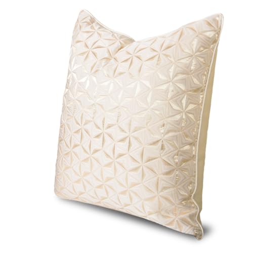 1pc polyester luxury contemporary pillow cover, abstract texture geometric lines, white stars snowflakes and single-sided high-precision jacquard, hidden zipper, room decoration 20 x 20 inches Hvatixos