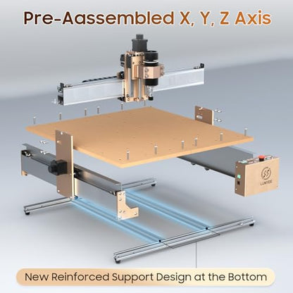 CNC Router Machine，LUNYEE 4040 Pro Upgraded 3-Axis Engraving All-Metal CNC Machine for Wood Acrylic MDF Nylon Carving Cutting, Working Area 400 x 400 x 90mm - WoodArtSupply