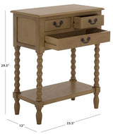 SAFAVIEH Home Collection – Athena Desert Brown 3-Drawer Console Table, Traditional Spindle-Leg Entryway & Living Room Accent (CNS5703F) SAFAVIEH