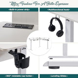 RedLemon 75X60 Inches L Shaped Electric Standing Desk, Height Adjustable Corner Gaming Desk with Drawers, Keyboard Tray, Power Outlets & LED Lights, Computer Desk with Monitor Shelf, Antique White RedLemon