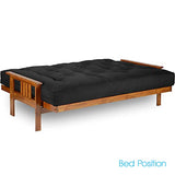 Nirvana Futons Stanford Futon Set - Full Size, Frame, 8" Mattress, Twill Black Cover Nirvana Futons