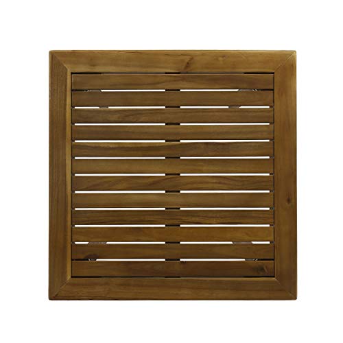 Christopher Knight Home Teresa Outdoor Minimalist Acacia Wood Square Bar Table Teak Finish Christopher Knight Home