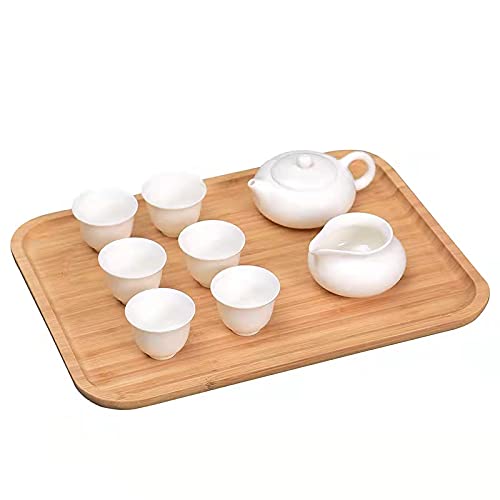 Mojia Personalized Bamboo Serving Trays and Platters, Custom Engraved Decorative Food Platters, Drinks Serving Trays (Rounded Rectangle) - WoodArtSupply