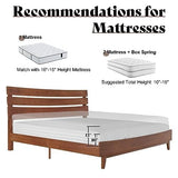 VanAcc King Size Solid Wood Bed Frame, Mid-Century Platform Bed with Slatted Headboard, Wood Slat Support/No Box Spring Needed/Walnut VanAcc