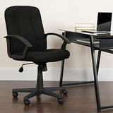 Flash Furniture Garver Mid-Back Black Fabric Executive Swivel Office Chair with Nylon Arms Flash Furniture