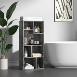 VECELO 42" Modern Gray Bookshelf - 7-Cube Organizer for Tall Hardcovers, Easy Assembly VECELO