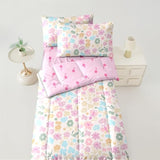 Dearller Zipper Bedding Twin Girls Pink Floral Bedding for Girls Flower Comforter All in one Zipper Kids Bedding Dearller