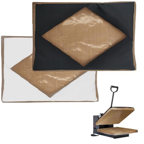 Heat Press Platen Wrap Cover, Upgraded Version, Non-stick Heat Resistant Teflon Protector for Protecting Sublimation Heat Pressing Machine Plate from Residue, Inks, Adhesives (2Pack 16x24 inch) VCHOMY