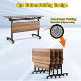 Rectangle Conference Table,Modular Conference Room Tables with Flip Top,Mobile Table with Four Flexible Wheels,Modern Meeting Seminar Tables,Folding Meeting Training Room Table (6Pack, 1619B, 70.8in) ATagope