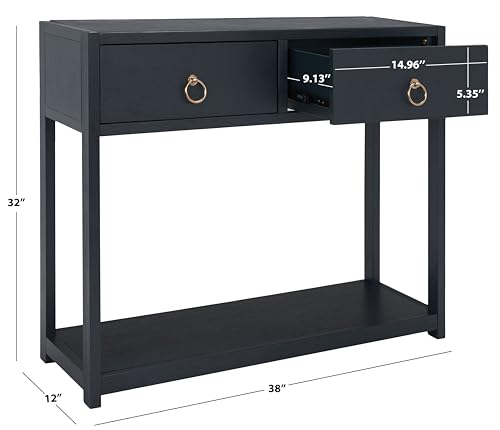 SAFAVIEH Home Collection Sadie Contemporary Navy Blue 2-Drawer Console Table (Fully Assembled) SAFAVIEH