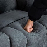 HSUFLWS Massage Chair Recliner with Heat&Lazy Boy Recliner Chair for Adults,Manual Recliner Chair with Cup Holder,Oversized,Adjustable Backrest,Footrest,2 Pockets,Heavy Duty(Grey) HSUFLWS