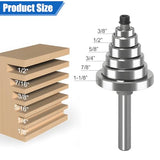 4PCS 1/4 Inch Shank Rabbet Router Bits with 6 Bearings Set (1/16", 1/8", 3/16", 1/4", 5/16", 3/8" Bearings) for Wood Grooving, Interchangeable Bearings with 1/2" to 1/4" Router Collet Xishuihe