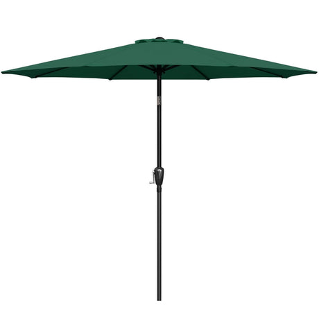 Simple Deluxe 9' Patio Umbrella Outdoor Table Market Yard Umbrella with Push Button Tilt/Crank, 8 Sturdy Ribs for Garden, Deck, Backyard, Pool, Green Simple Deluxe