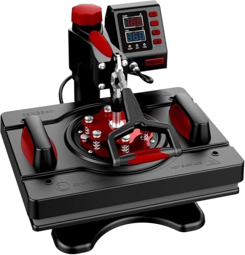 Pro 8 in 1 Heat Press Machine – Swing Away Digital Heat Transfer Combo | for T-Shirts, Mug, Cap, Plate Generic