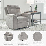 Signature Design by Ashley Barnsana Casual Power Recliner with Rocking Motion and USB Port, Light Gray Signature Design by Ashley