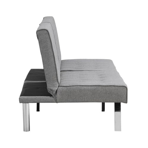 anwickjeff Futon Sofa Bed Couch, Modern Loveseat Sleeper, 3 Seater Sofa Couch Bed, Convertible Folding Love Seat Daybed for Small Spaces, Office, Bedroom,Dorm (Gray) anwickjeff