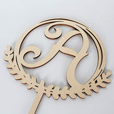 LINGTEER Personalized Inital Letter A Wooden Cake Topper Perfect for Birthday Rustic Wedding Anniversary Party Keepsake Decoration LINGTEER