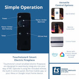 Touchstone Sideline Deluxe -Stainless Steel Smart Electric Fireplace- 60" Wide- Alexa/WiFi-Enabled- in Wall Recessed- 5 Flame Settings- 9 Flame Colors- 1,500W Heater- Log & Crystal Options- 86277 Touchstone