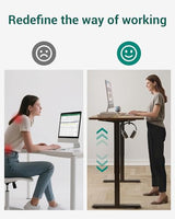 CubiCubi 55 x 28 Large Standing Desk, Height Adjustable Electric Computer Desk, 28" Deep Desktop, Sit Stand up Home Office Workstations with 4 Preset Heights, Rustic Brown CubiCubi