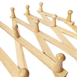 AMAPON Accordion Style Expandable Wall Wooden Coat Rack 13 Hooks (Pegs) Hang Hats Jackets Coffee Mug Purses Necklaces Towels Cap Leash Scarves Data Line Kitchenware AMAPON