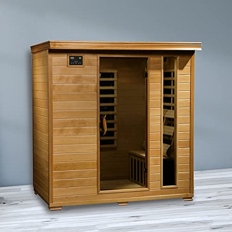 Radiant Saunas BSA2418 4-Person Hemlock Infrared Sauna Blue Wave