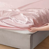 Counfeisly 3 Pieces Satin Full Fitted Sheet & Pillowcase Set, Luxury Silky Soft Satin Bed Sheets with 1 Deep Pocket Fitted Sheet - 16" Deep Pocket Sheets, 2 Pillowcases, Blush Pink Counfeisly
