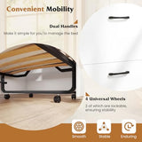 Giantex Murphy Bed Cabinet with Mattress - 74" x 31" Cot Size Folding Bed w/Storage, Metal Frame & Lockable Rolling Wheels, Space-Saving Roll Away Beds with Mattresses for Adults Guests (White) Giantex