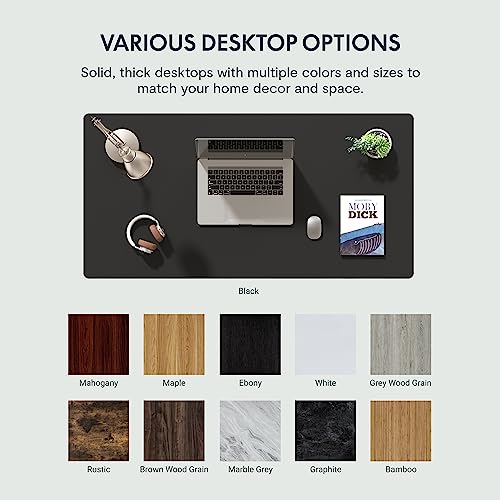 FLEXISPOT EN1 One Piece Standing Desk, 48 x 24 Inch Desktop Electric Adjustable Height Desk Home Office Computer Workstation Sit Stand up Desk (White Frame + Black Top, 2 Packages) FLEXISPOT