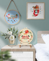 TINDTOP Christmas Embroidery Kit for Adult, 5 Pack Embroidery DIY Starter Kit, with Stamped Patterns, Hoop, Tools, Colorful Threads with Needles, Instructions