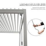 Domi Louvered Pergola 10X20FT, Aluminum Pergola with Adjustable Roof, Aluminum Frame, Efficient Drainage System, Outdoor Pergola for Patio, Deck, Garden, White domi outdoor living