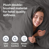Duvet Cover Twin/Twin XL Size - Extra Soft Twin/Twin XL Size Duvet Cover - Breathable, Easy Care and Fade Free with Zipper Closures & Ties - 68" x 90" Inches - (Dark Grey) Comforter Not Included CGK Unlimited