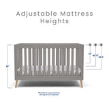 Delta Children Essex 4-in-1 Convertible Baby Crib, Grey with Natural Legs Delta Children