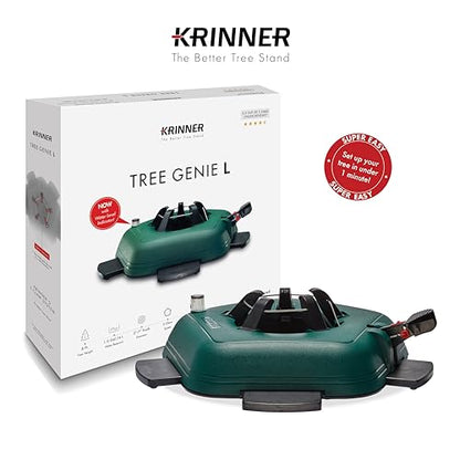 Krinner - Tree Genie L (Gen 2)- Single Cable Operation, Water Level Indicator, 5 Stabilizer Feet, Up to 8 Foot Trees - Christmas Tree Stand