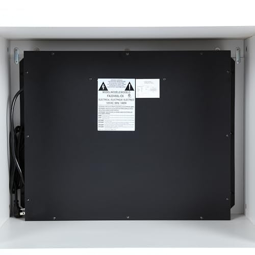 Ameriwood Home Lumina Fireplace TV Stand for TVs up to 70 Inch, Replaceable Electric Fireplace Insert Heater, Remote Control, Timer, Color Changing LED Lights, Crystal Ember Flames, White Ameriwood Home