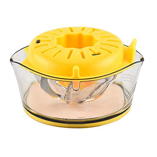 Kasmoire Citrus Lemon Orange Juicer, Manual Hand Squeezer with Built-in Measuring Cup and Strainer, 8OZ (Yellow) Kasmoire