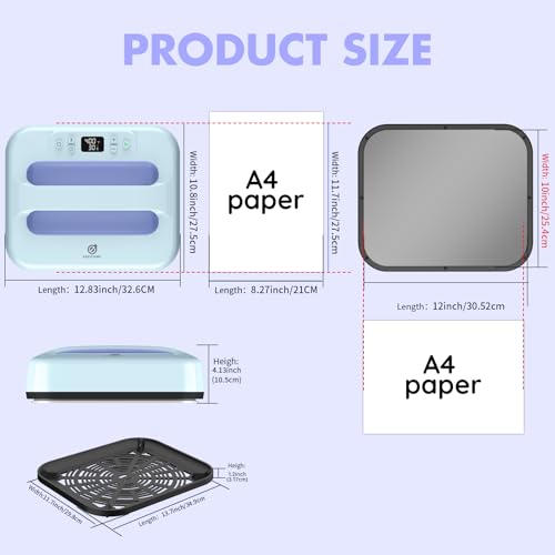 EASYCOUNT E Heat Press 12"X10", Smart Heat Press Machine with Built-in Bluetooth for T-Shirts, Pillows, Tote Bags & More, with Mat (12"X 12") EasyCount E
