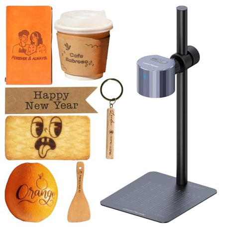 LaserPecker LP1 Plus Mini Laser Engraver for Beginners, Pocket-Sized Laser Engraving Machine with Adjustable Stand, 360° Multi-Angle Engraving for Wood Leather Paper DIY Projects LaserPecker